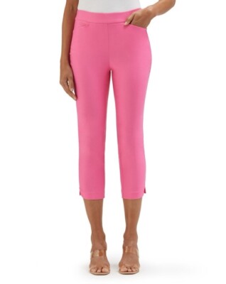 Rafaella Ladies Capri Pull On Stretch Capri Pants Carmine Rose Size 8 NEW