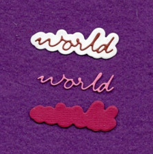 WORDS WORLD with background die cuts scrapbook cards