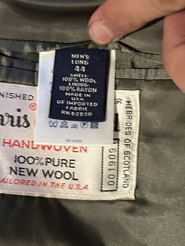 Vintage Lands’ End Harris Tweed Pure New Wool Blazer Jacket - Brown - Size 44L - Bild 11 von 13