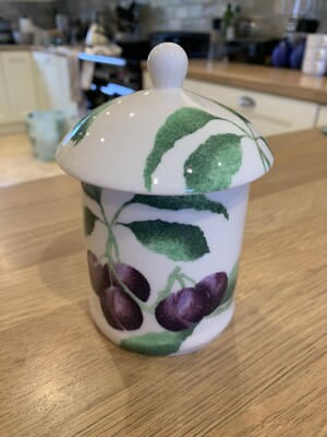 Aston Pottery Keramik Marmelade Einkochtopf Glas Schwarz Kirsche Design 14 cm