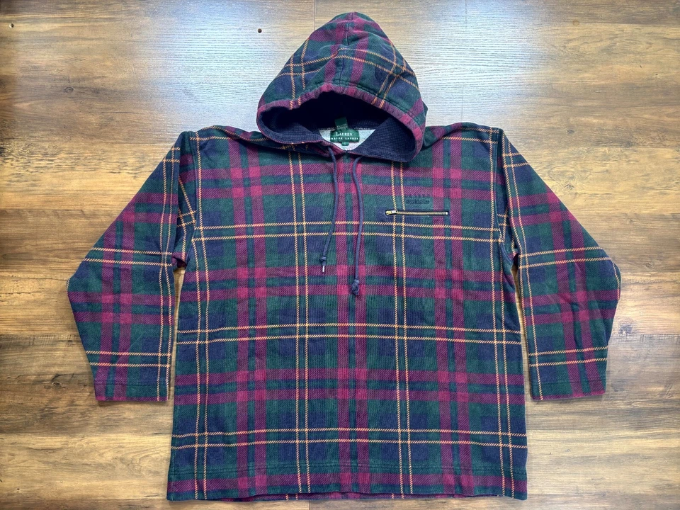 Ralph Lauren sudadera con capucha a cuadros para hombre grande Foto 2 de 4