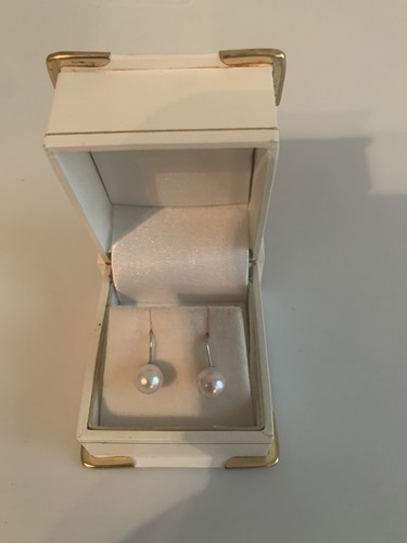 Vintage 7.5mm Akoya Pearl Screwback Earrings in 14k White Gold - Picture 6 of 6