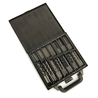 WOODRIVER 100-Piece Combo Brad Point And Twist Drill Bit Box