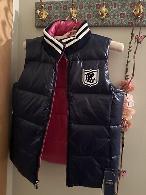 Mädchen Designer Wendeweste, Ralph Lauren Größe 16 (XL). Rosa & Blau. UVP 269£