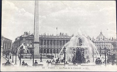 La Place De La Concorde, Paris France, by L.L. Levy Fils & Cie Postcard Vintage