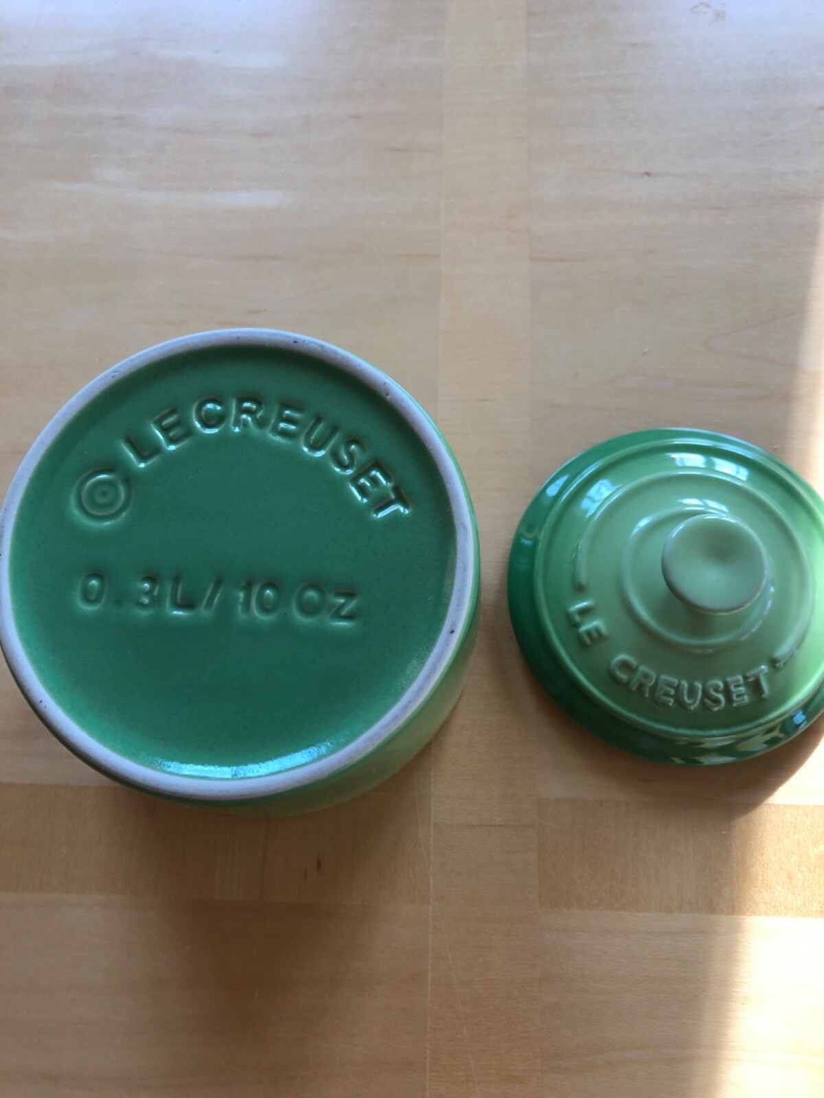 Le Creuset French press with lidded sugar bowl and creamer - palm green