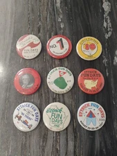 (9) Fun Days Ettrick Wisconsin 1979-97 2.25" Pinback Button Advertising Festival