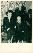 c1942 WWII RPPC Real Photo Postcard 8th Army GI With Family Leave Homefront USA