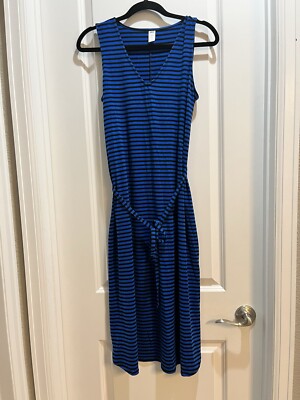 old navy blue maternity dress Old Navy Maternity Dress XS Blue/Black Vneck Sleeveless Armpit To Armpit  19”
