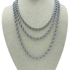 Stainless Steel 6mm Rope Chain - Available in 18", 20", or 24 inches
