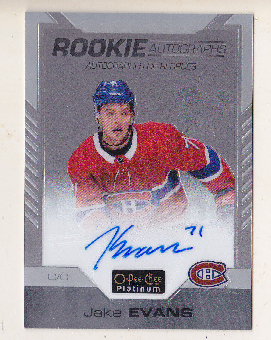 20-21 OPC Platinum Jake Evans Auto Rookie Canadiens 2020