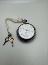 RARE ANTIQUE VERGE DUBLIN FUSEE PAIRCASE POCKET WATCH, SILVER CASED