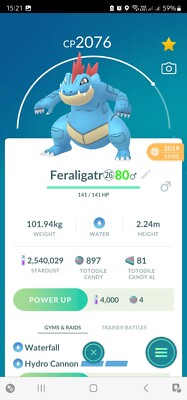 Feraligatr Legacy ( Hydro Cannon ) Pokemon Trade Go