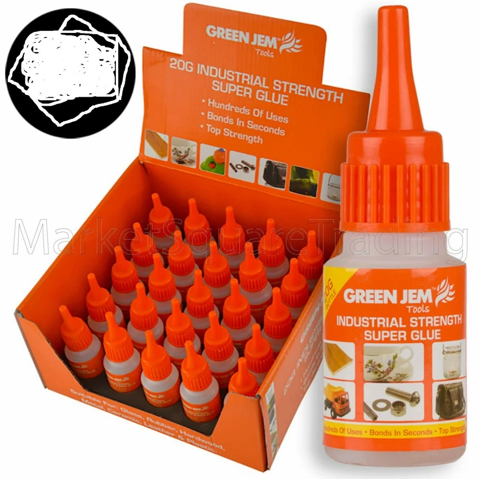 Super Glue High Strength Green Jem Strong Bottles Cyanoacrylate 20G