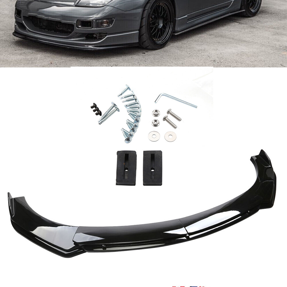 For Nissan 300zx z32 Gloss Black Car Front Bumper Lip Splitters Spoiler ...