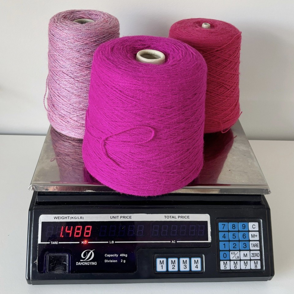 X3 Machine Knitting Yarn Bundle Joblot Mixed Batch 1.4kg Mixed Colours