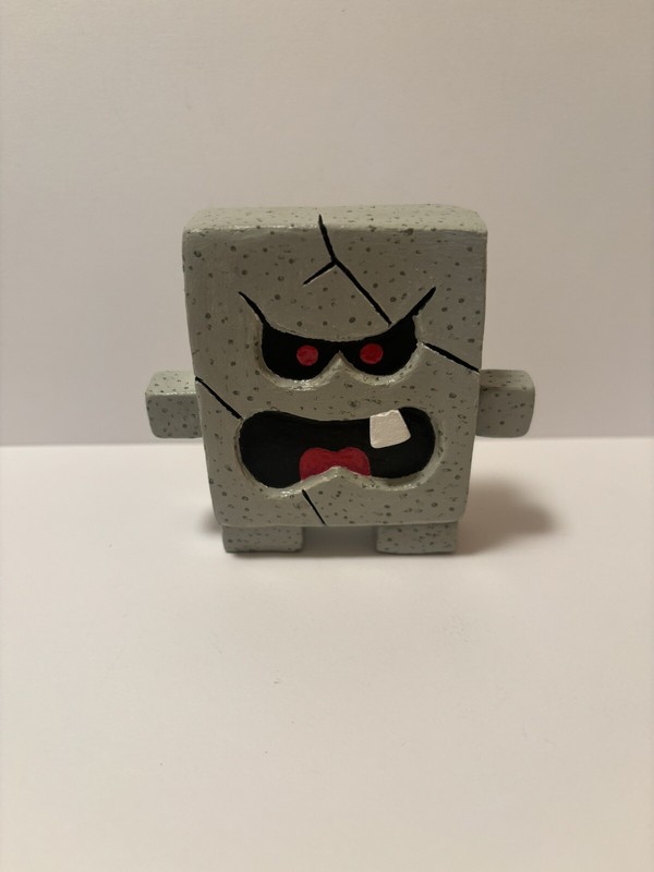 Handmade Hand-painted Nintendo Mario Galaxy 3" Whomp Whimp Figurine Replica