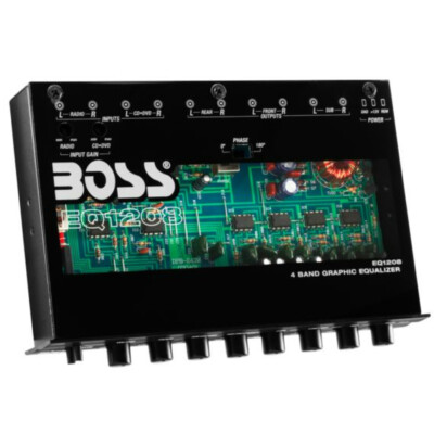 1 BOSS AUDIO SYSTEMS EQ1208 Equalizer Mit 4 Bändern 3 Ausgängen Front/Rear/Sub