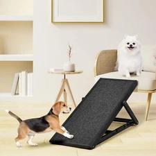 Adjustable Dog Cats Ramp Folding Portable Wood Pet Ramp For Small & Older Animal