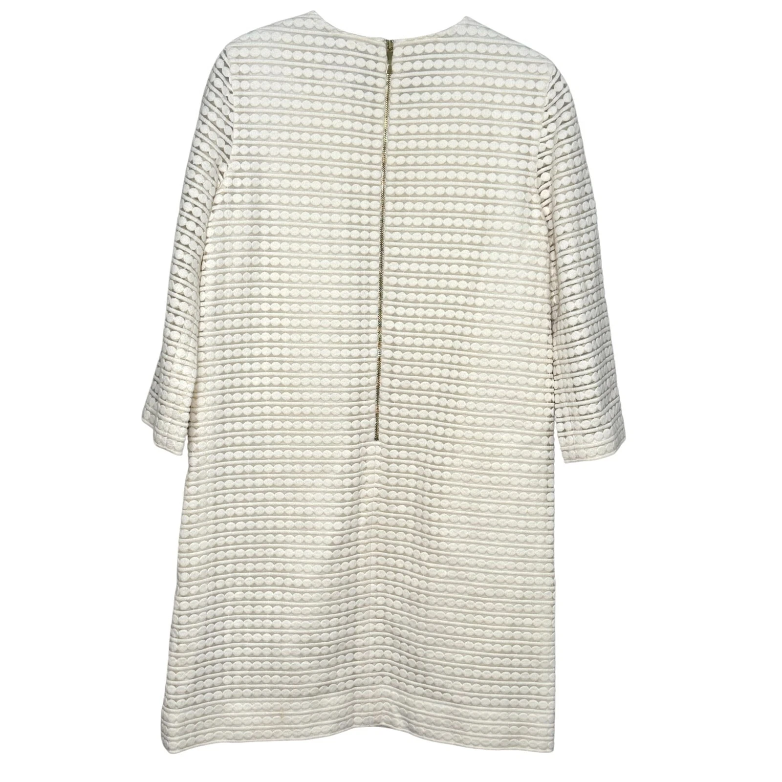 Abito Kate Spade taglia 6 avorio ricamato frassino invernale tubino mod cerchi