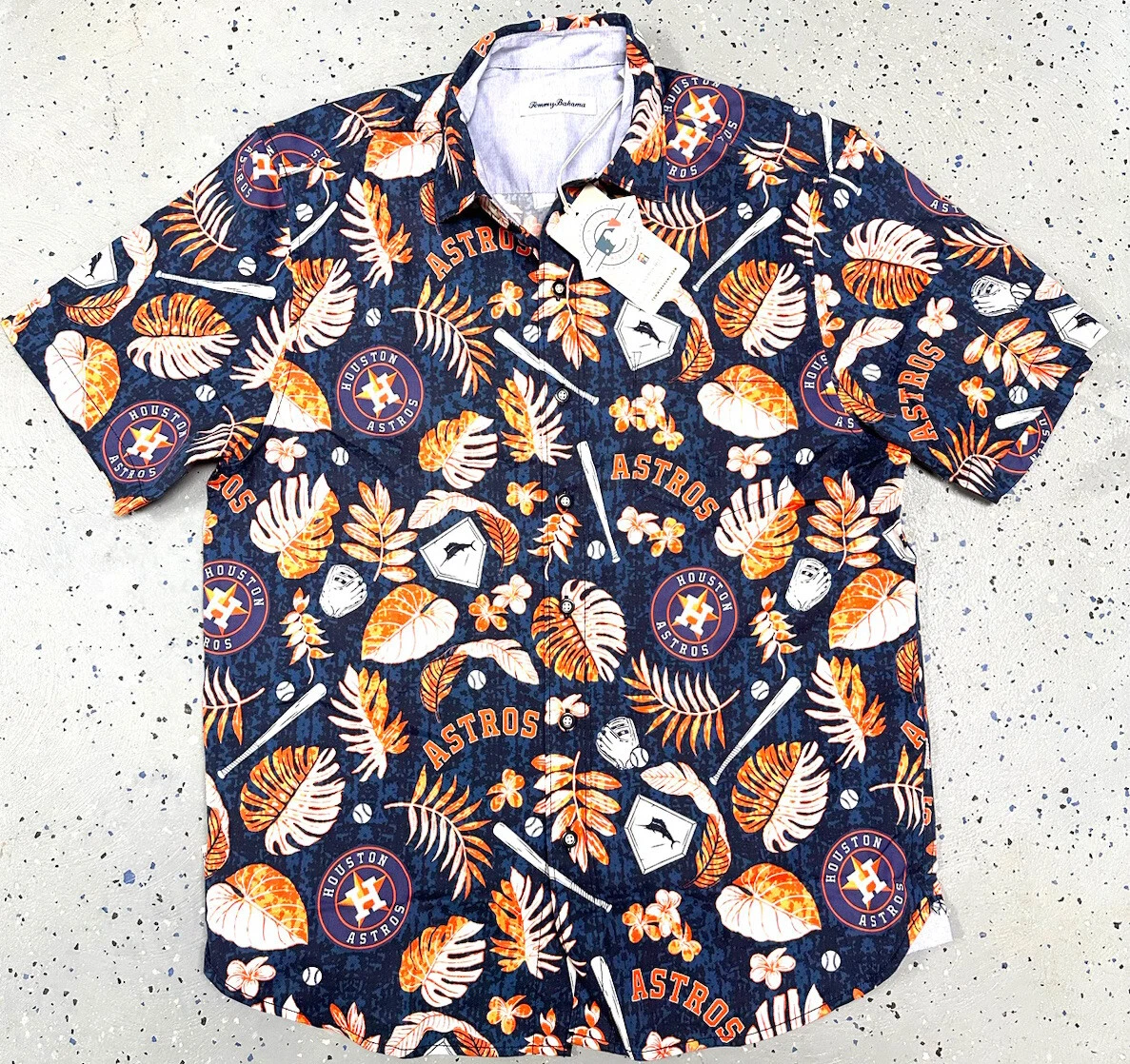 NEW Tommy Bahama MLB Houston Astros Hawaiian Shirt Men's Medium M Button Up  READ