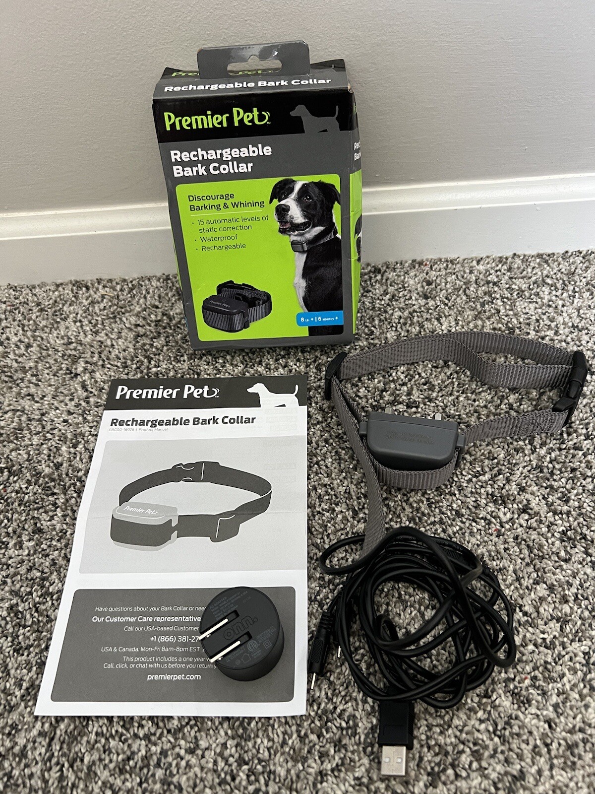 Premier Pet Rechargeable Bark Adjustable Collar Black Open Box eBay