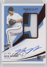 2021 Panini Immaculate Rookie Red 25/49 Nick Neidert #156 Patch Auto 08fz