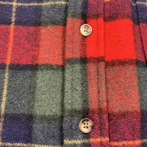 Eddie Bauer VTG Mens XL Green Plaid Wool Flannel Button Up Shirt Hiking Country - Picture 6 of 8