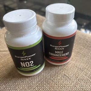 SurgePower Maxx 2 PC Male Enhancement + NO2 Booster Supplement, 120 Caps (60X2)