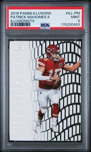 Patrick Mahomes 2018 Panini Illusions Illusionists PSA 9 Mint Chiefs
