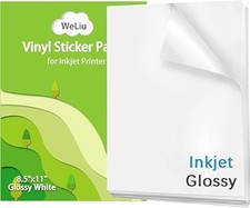 Glossy Waterproof Printable Vinyl Sticker Paper - 21 Sheets 8.5"x11"