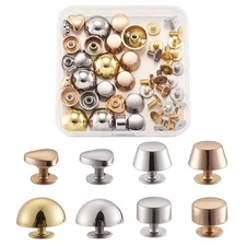 32 Sets Handbag Purse Feet Screw Back Spike Rivet Cone Flat Head Round Nailhe...