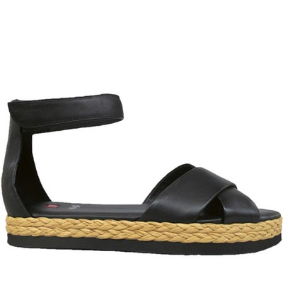 Högl Sophia Women's Black Leather Wedge Open-Toe Sandals Casual 3100710-0100