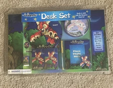 NEW Vtg 2003 Y2K Neopets Desk Set-Mouse Pad,NotePads,Frame,Eraser,Pencil Cup,Pen