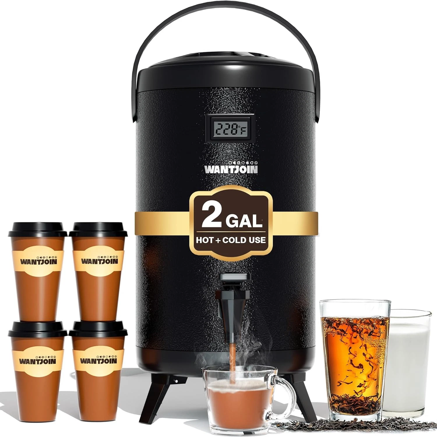Insulated Beverage Dispenser - Thermal 8L/2Gal Stainless Steel Hot & Cold Drink
Opens in a new windo