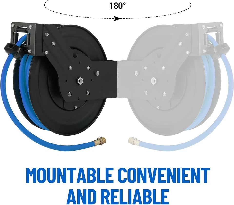 3/8" x 50ft Retractable Retractable Air Hose Reel W Automatic Rewind Function - Image 2 of 4