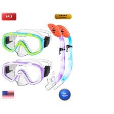 Kuyou Kids Snorkel Set Children Anti-Fog Diving Mask Swimming Goggles Dry Top