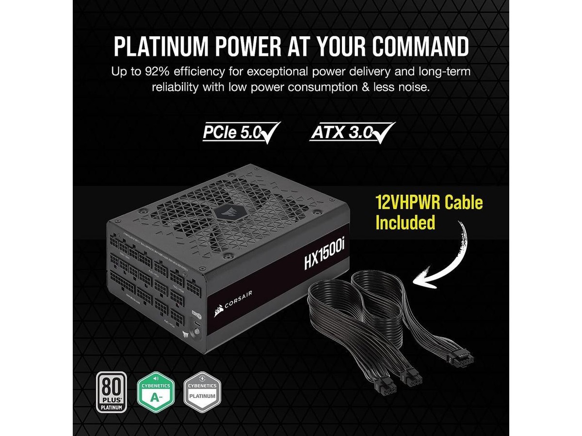CORSAIR HX1500i 1500W Fully Modular Ultra-Low Noise ATX