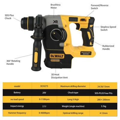 DEWALT 18V/20V MAX Brushless SDS Plus Rotary Hammer Drill Cordless Tool Only