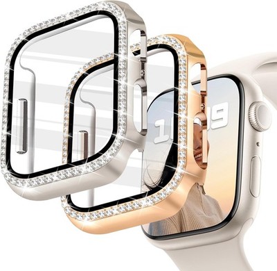 Bling Case 2 Pack with HD Screen Protector for 40mm Apple Watch Series 4 5 6 SE