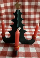 Weihnachtspyramide Baum mit 4 Kerzen Holz H/T 15,5 cm