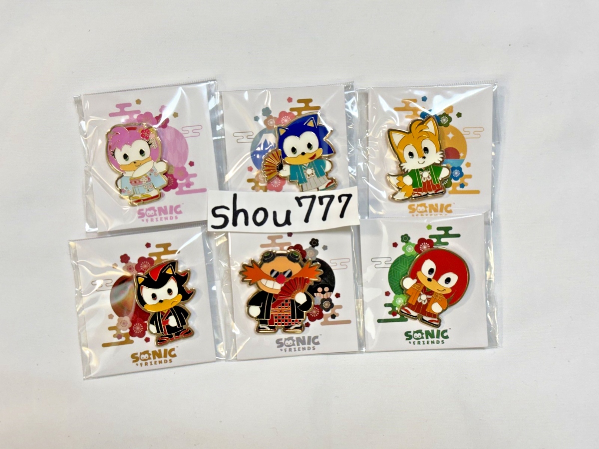 Set of 6 Sonic the Hedgehog pin badge SONIC & FRIENDS Japanese