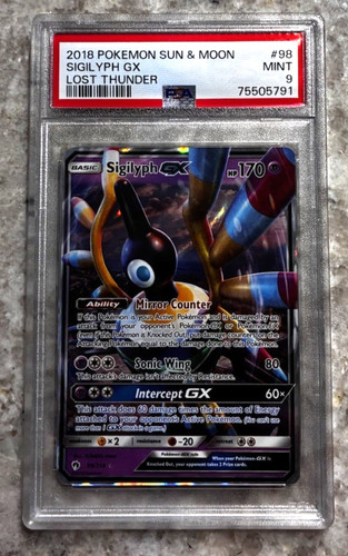 2018 Pokemon PSA 9 Sigilyph GX Lost Thunder 2018 Sun & Moon Gen V Gen Five hp170