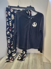 Disney Womens Nightmare Before Christmas L 12-14 Jack Skellington Pajama 2 Piece