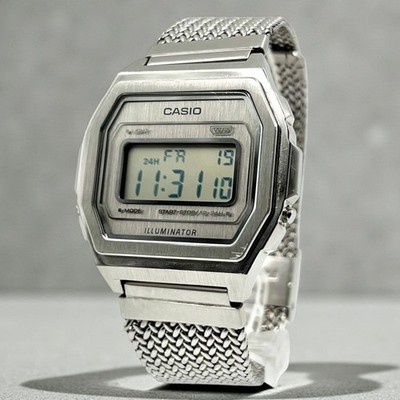 CASIO A1000MA-7JF Premium Series Full Metal Watch Silver Digital 
