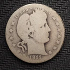 1911 *D*  BARBER SILVER QUARTER * NICE * - FREE SHIPPING! - C3414