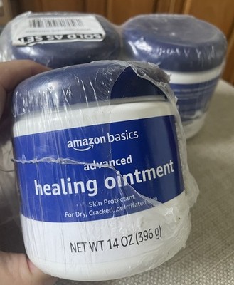 NEW Lot of 3 Amazon Basics Healing Ointment & Skin Protectant Dry & Cracked Skin