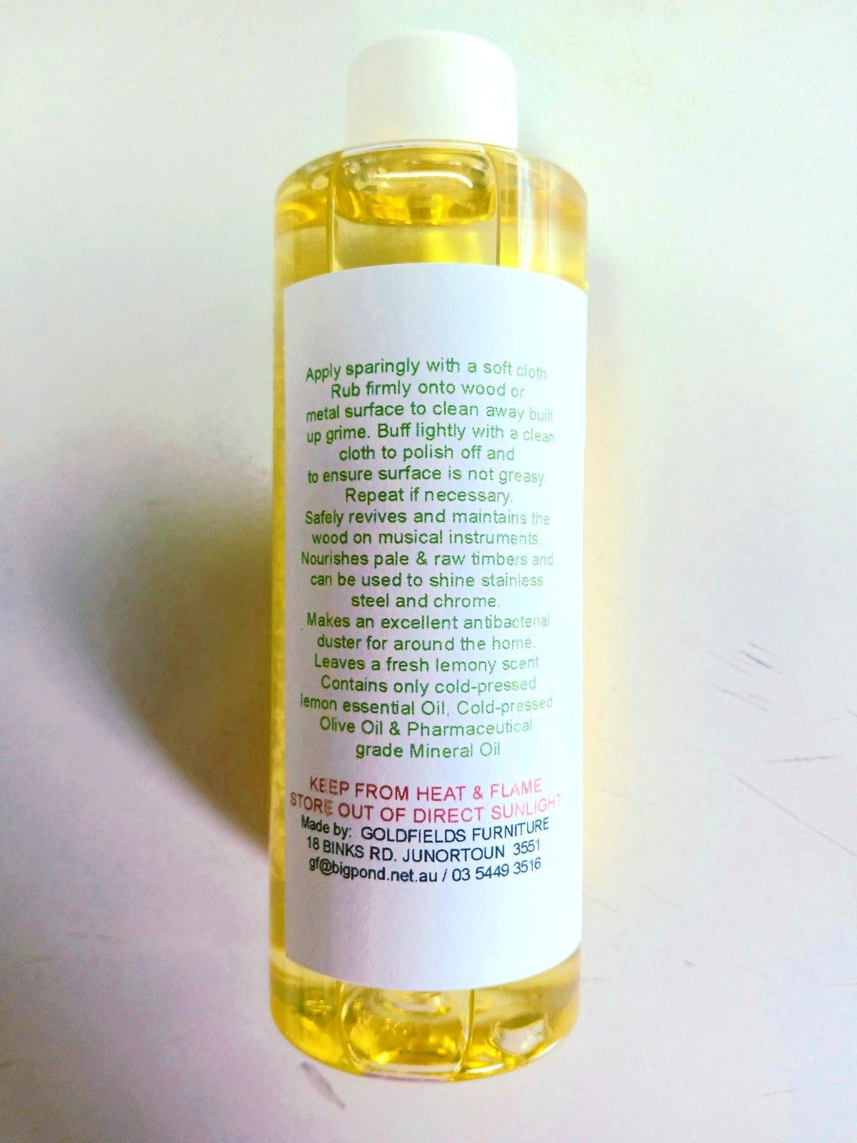 LEMON OIL FURNITURE & GUITAR POLISH 200ml ALL NATURAL AUSTRALIAN MADE — image 2