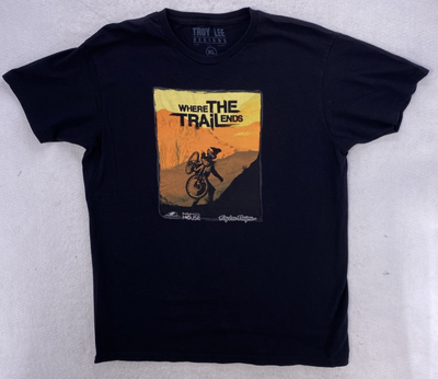 #ad Troy Lee Designs T Shirt Men’s XL Black “Where The Trail Ends” MTB Graphic Tee $19.99