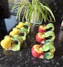 6 ronds de serviettes villeroy & boch barbotine fruits
